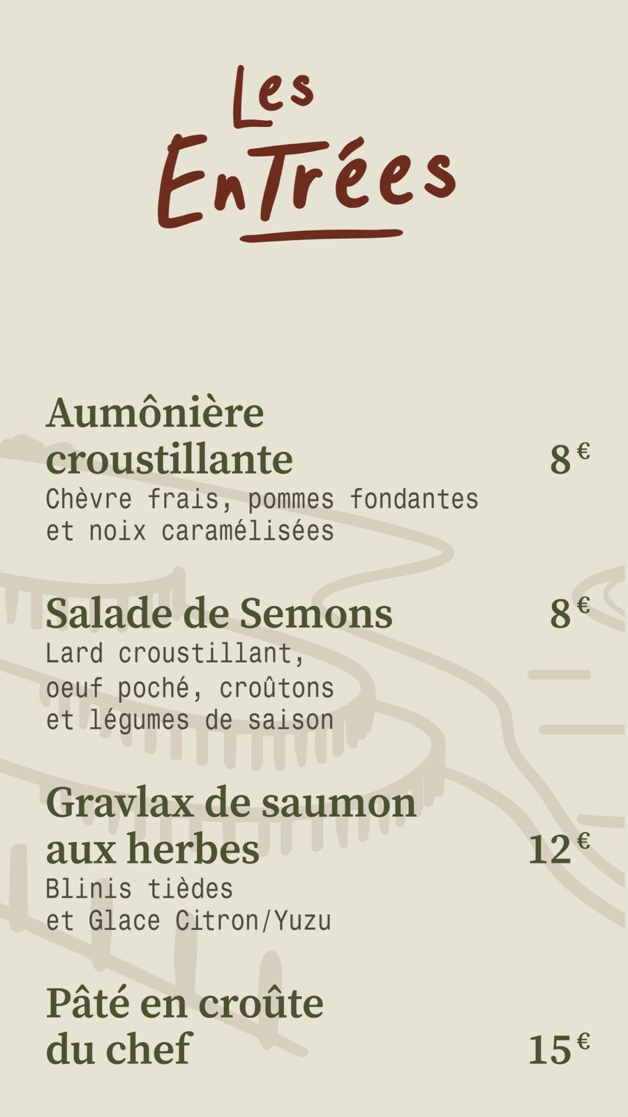 Carte de l'Auberge de la Source, page 5