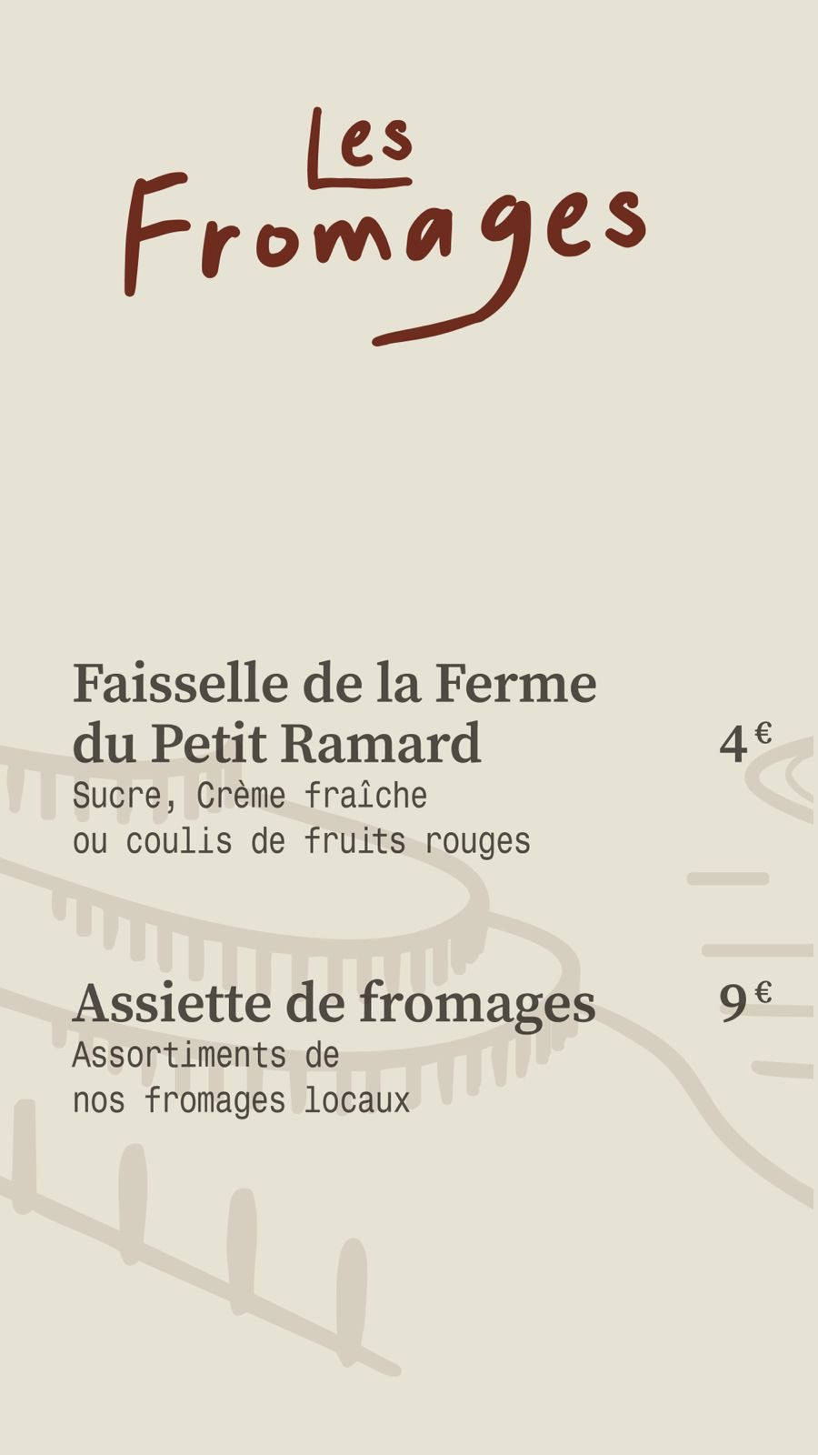 Carte de l'Auberge de la Source, page 7